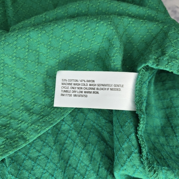 Knox Rose Green Woven Blouse Halter Drawstring Tie XL - Picture 9 of 11